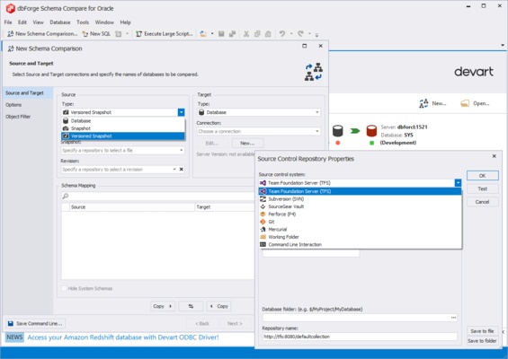 dbForge Schema Compare for Oracle screenshot 1
