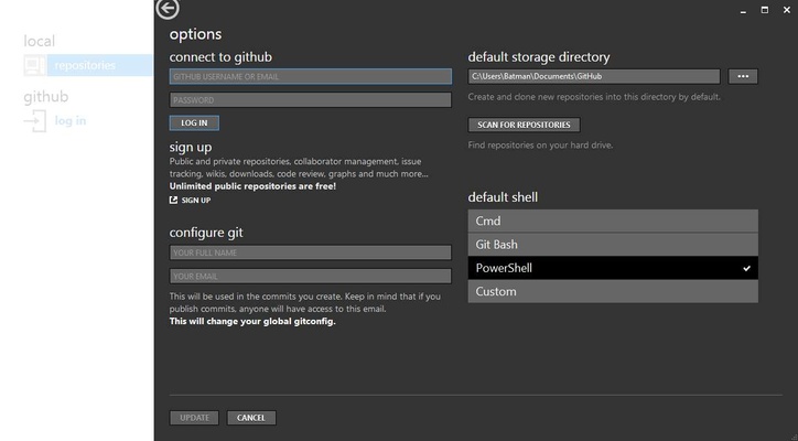 GitHub Desktop screenshot 1