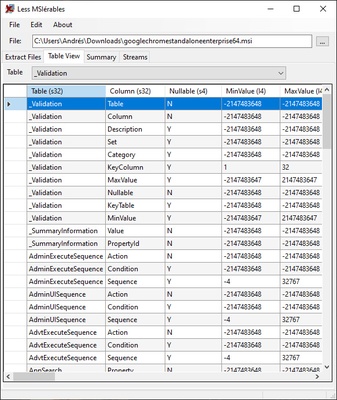 lessmsi screenshot 1