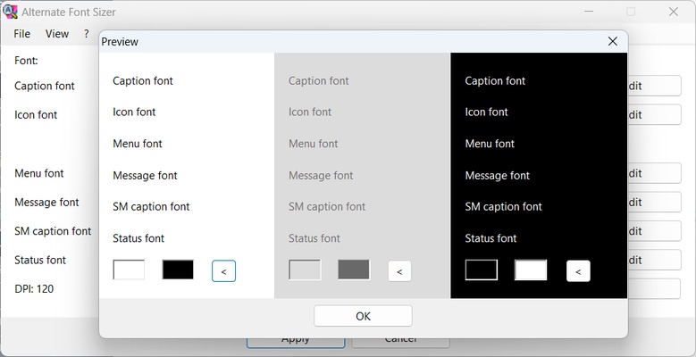 Alternate Font Sizer screenshot 1