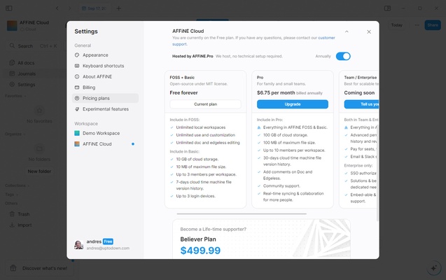 AFFiNE screenshot 1