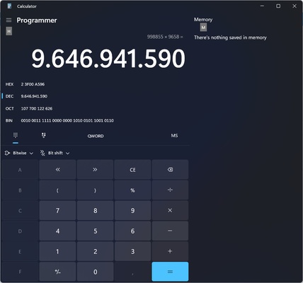 Windows Calculator screenshot 1