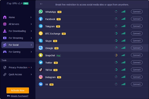 iTop VPN screenshot 1