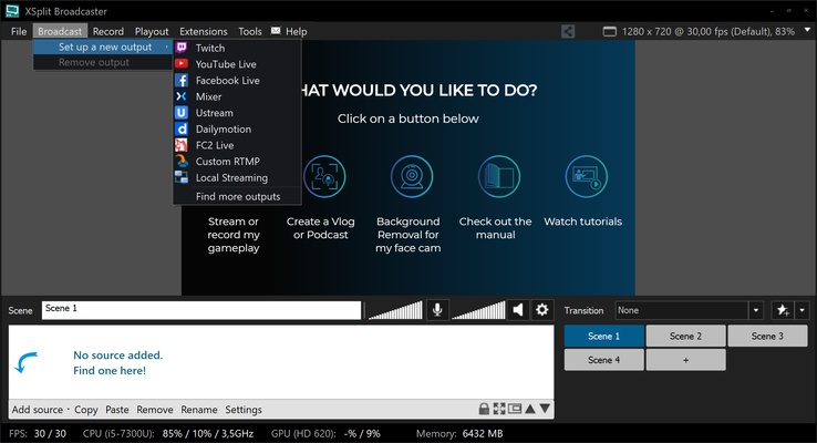 XSplit Broadcaster screenshot 1