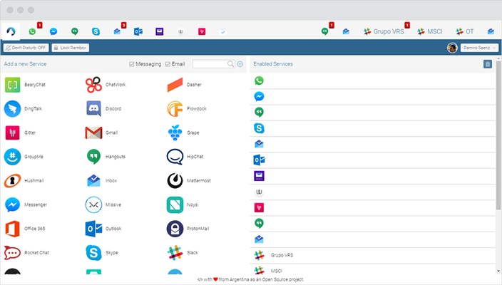 Rambox screenshot 1