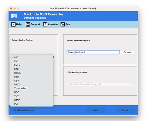 MacUncle MSG Converter screenshot 1
