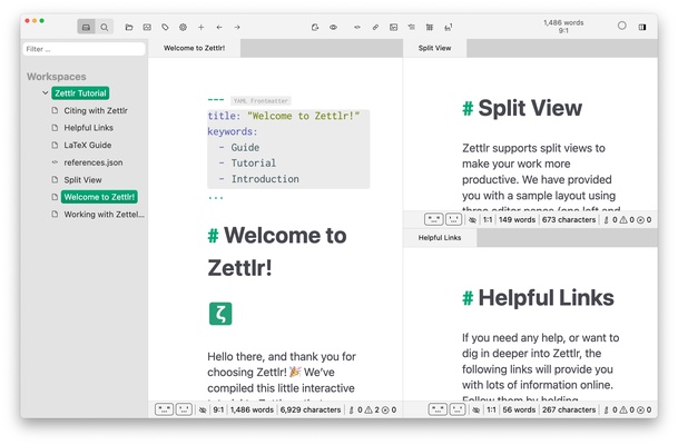 Zettlr screenshot 1