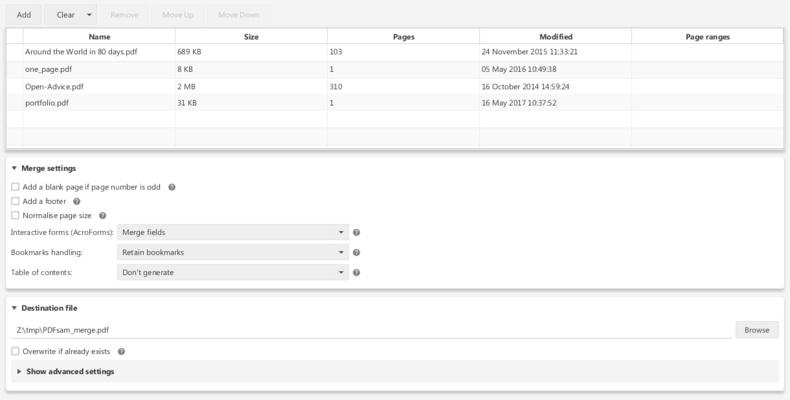 PDFsam Basic screenshot 1
