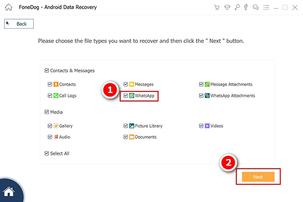 FoneDog Android Data Recovery screenshot 1