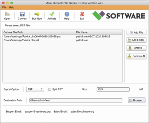 Outlook PST Repair Tool for macOS screenshot 1