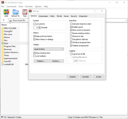 WinRAR screenshot 1