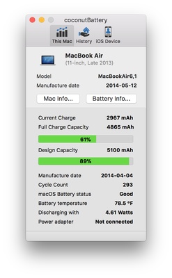 coconutBattery screenshot 1
