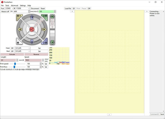 Pronterface screenshot 1
