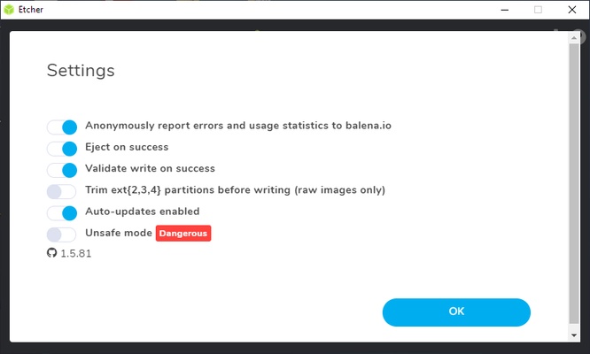 balenaEtcher screenshot 1