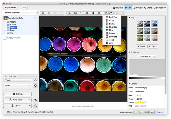 JAlbum screenshot 1