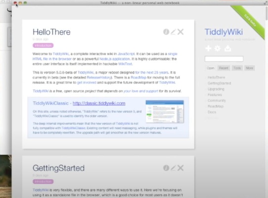 TiddlyDesktop screenshot 1