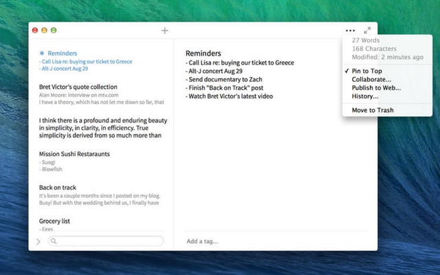 Simplenote screenshot 1