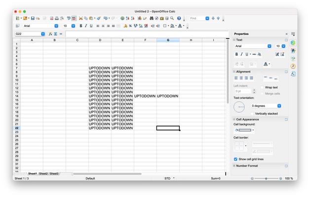 OpenOffice screenshot 1