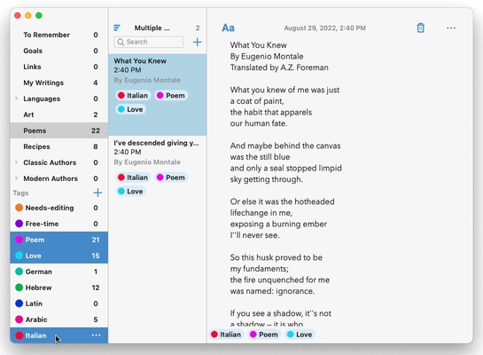 Notes screenshot 1