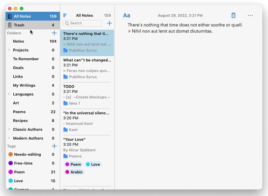 Notes screenshot 1