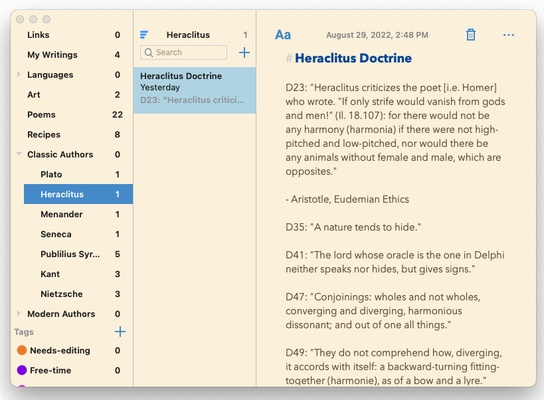 Notes screenshot 1