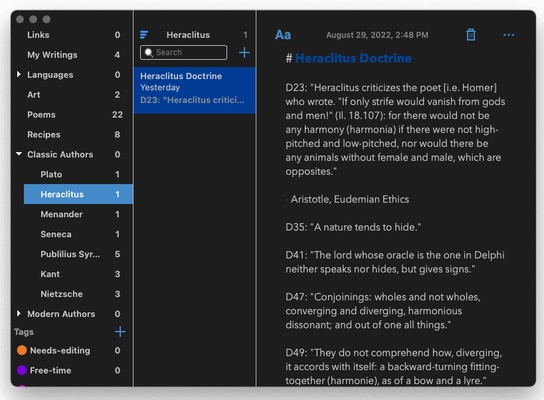 Notes screenshot 1