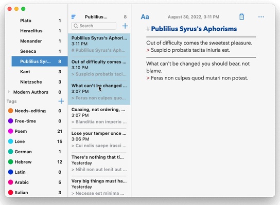 Notes screenshot 1
