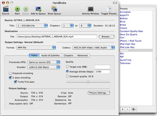 HandBrake screenshot 1