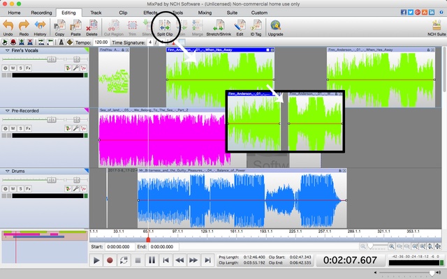 MixPad Free Music Mixer and Recording Studio screenshot 1