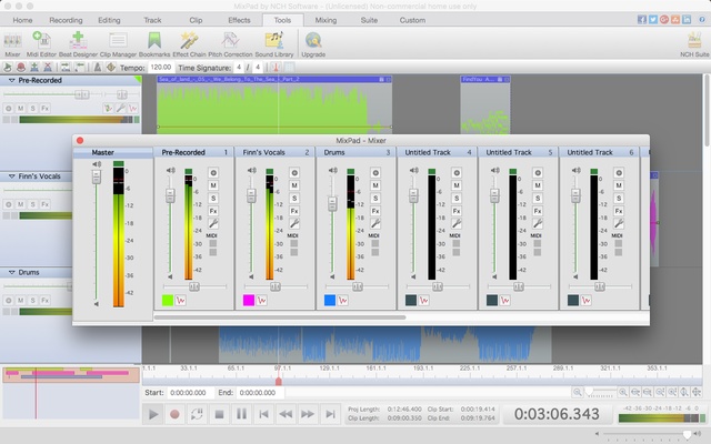 MixPad Free Music Mixer and Recording Studio screenshot 1