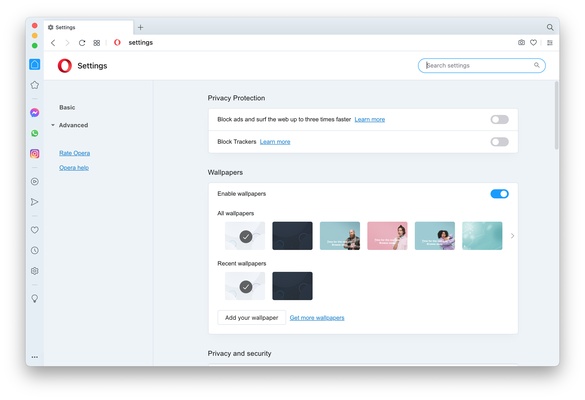 Opera screenshot 1