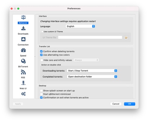 qBittorrent screenshot 1