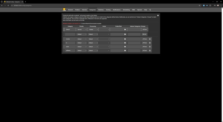 SABnzbd screenshot 1