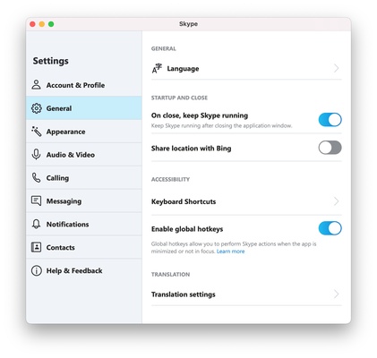 Skype screenshot 1