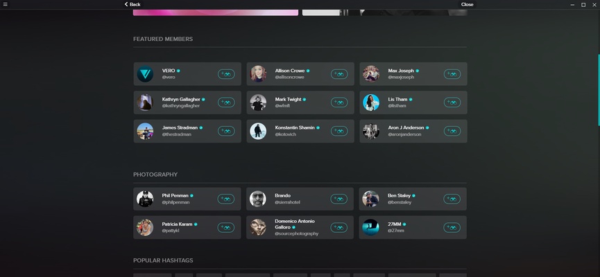 Vero screenshot 1