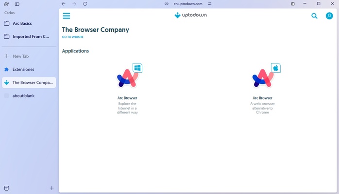 Arc screenshot 1