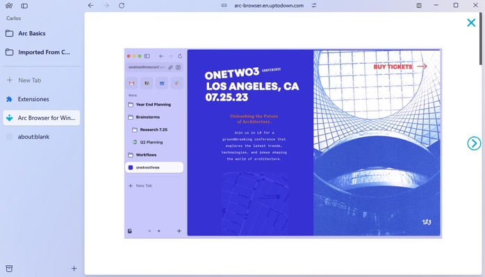 Arc screenshot 1