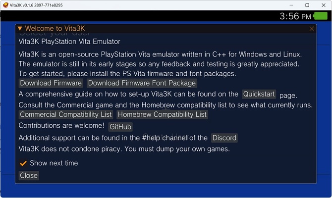 Vita3K screenshot 1