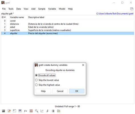 Gretl screenshot 1