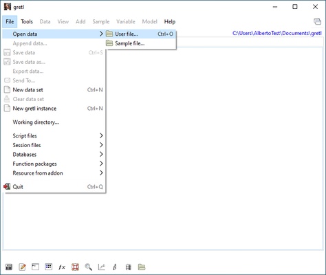 Gretl screenshot 1