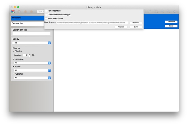 Kiwix screenshot 1