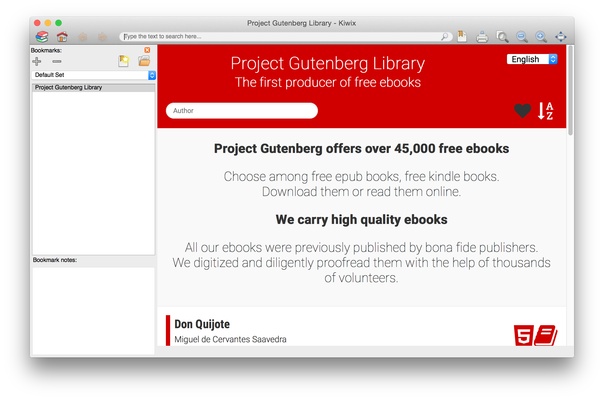 Kiwix screenshot 1
