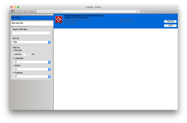 Kiwix screenshot 1
