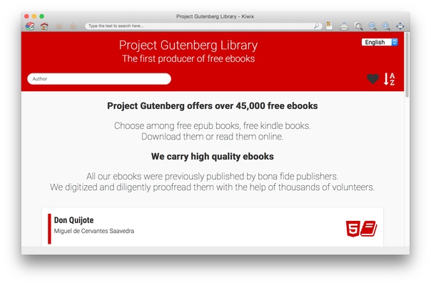 Kiwix screenshot 1