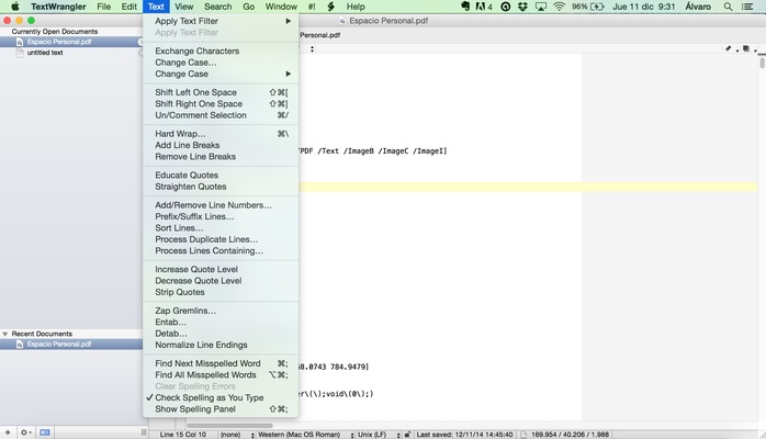 TextWrangler screenshot 1