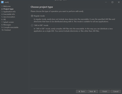 exe4j screenshot 1