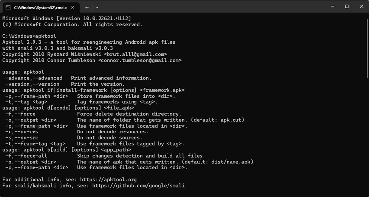 Apktool screenshot 1