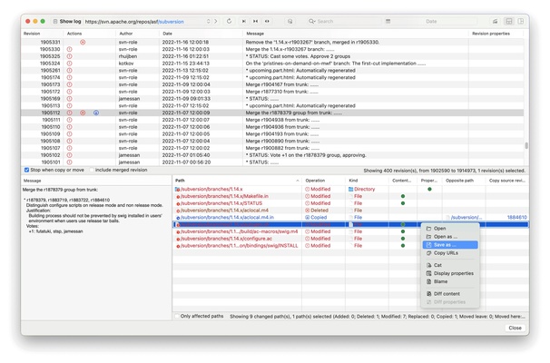 macSvn screenshot 1