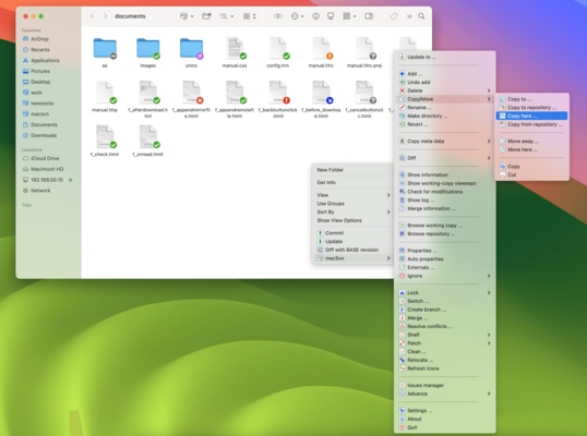 macSvn screenshot 1