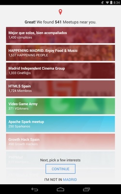 Meetup screenshot 1